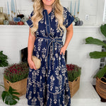 Constance Navy Tiered Maxi Dress Entro