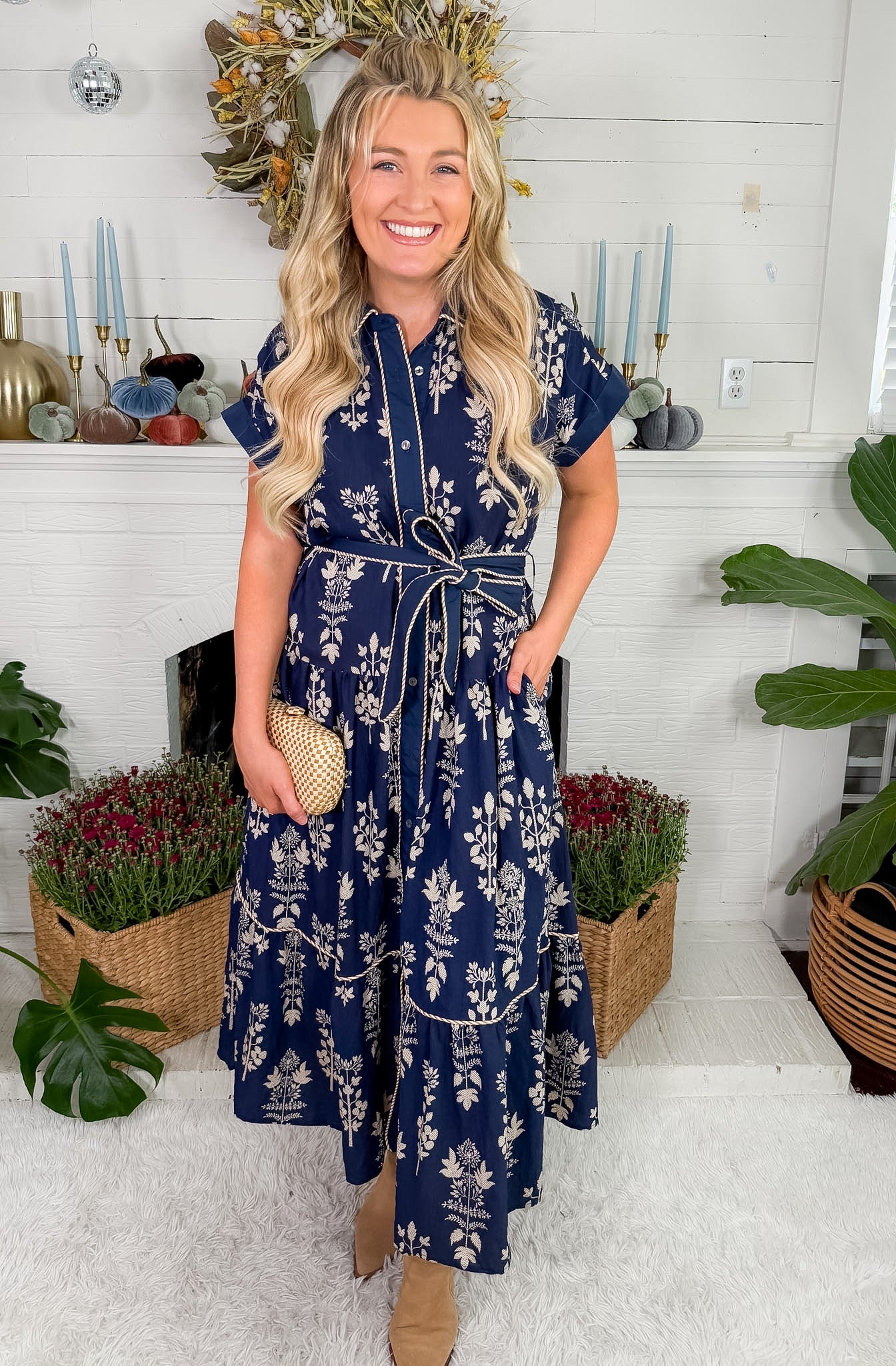 Constance Navy Tiered Maxi Dress Entro