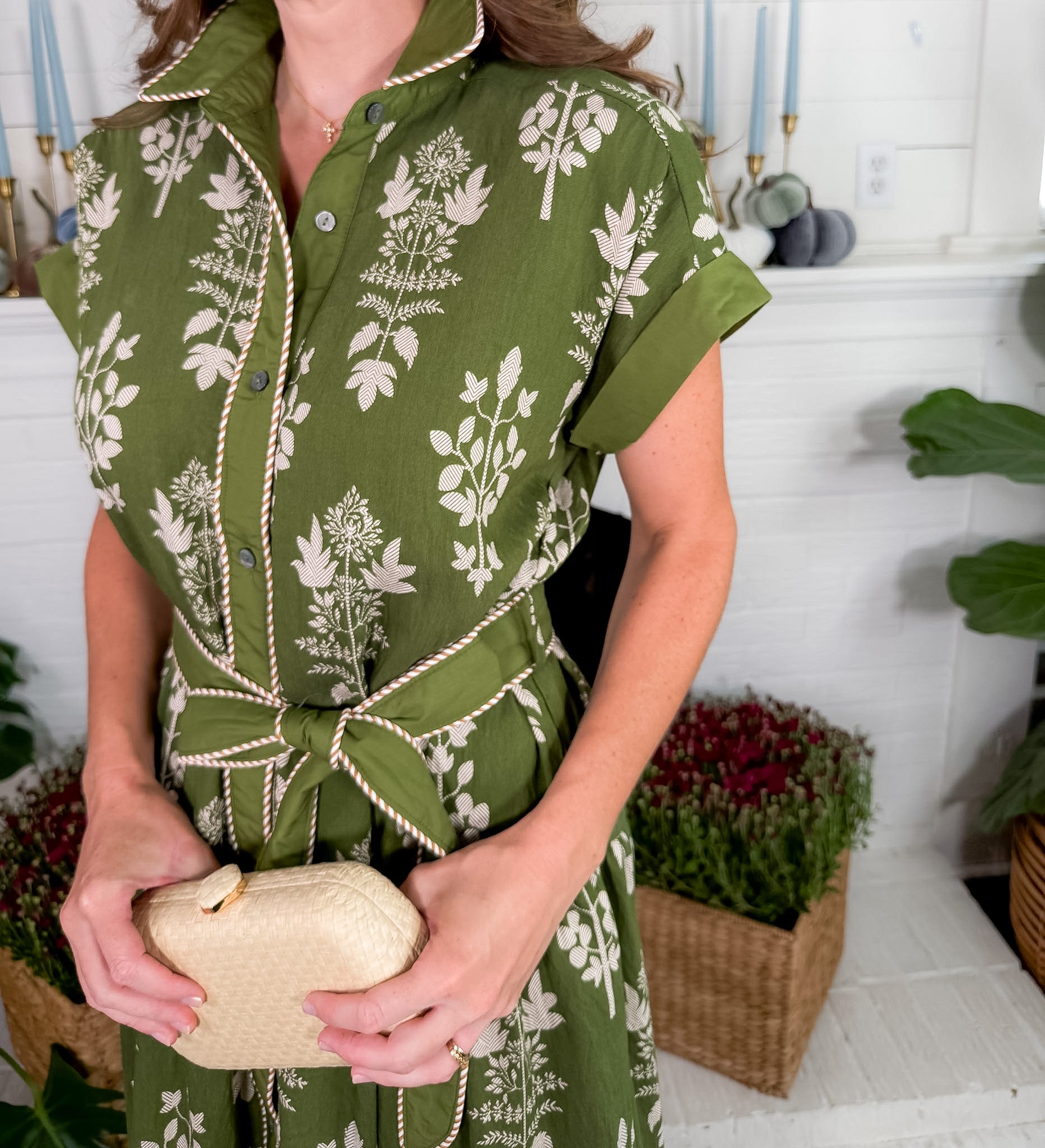 Constance Olive Tiered Maxi Dress Entro
