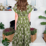 Constance Olive Tiered Maxi Dress Entro