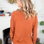 Consuelo Copper Flat Knit Sweater Staccato