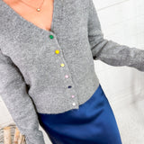 Conway Grey + Colorful Buttons Cardigan Compania Fantastica