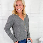 Conway Grey + Colorful Buttons Cardigan Compania Fantastica
