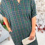 Conyers Green Plaid Maxi Dress Entro