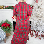 Conyers Red Plaid Maxi Dress Entro