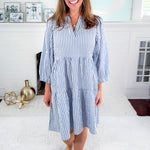Cooper Lined Up Light Blue Dress Mary Square