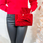 Cora Crimson Velvet Clutch