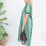Cora Olive + Sky Metro Stripe Dress Entro