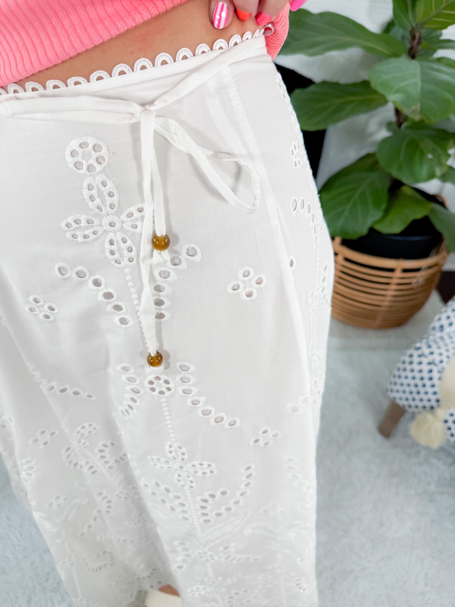 Coraline White Eyelet Maxi Skirt Lucy Paris