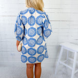 Cordelia Blue Pinwheel Mini Dress Entro