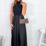 Cornelia Black Mixed Media Maxi Dress Elan