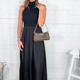 Cornelia Black Mixed Media Maxi Dress Elan