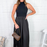 Cornelia Black Mixed Media Maxi Dress Elan