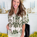 Cornelia Olive Bubble Sleeve Top