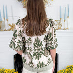 Cornelia Olive Bubble Sleeve Top