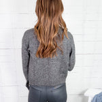 Cornerstone Grey + White Sweater Elan