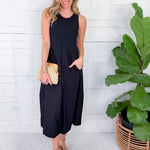 Cort Black V-Neck A-Line Maxi Dress Elle Grey