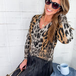 Cosmic Cheetah Brown Cardigan Elan
