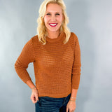 Cosmo Cinnamon Crochet Sweater KUT