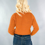 Cosmo Cinnamon Crochet Sweater KUT