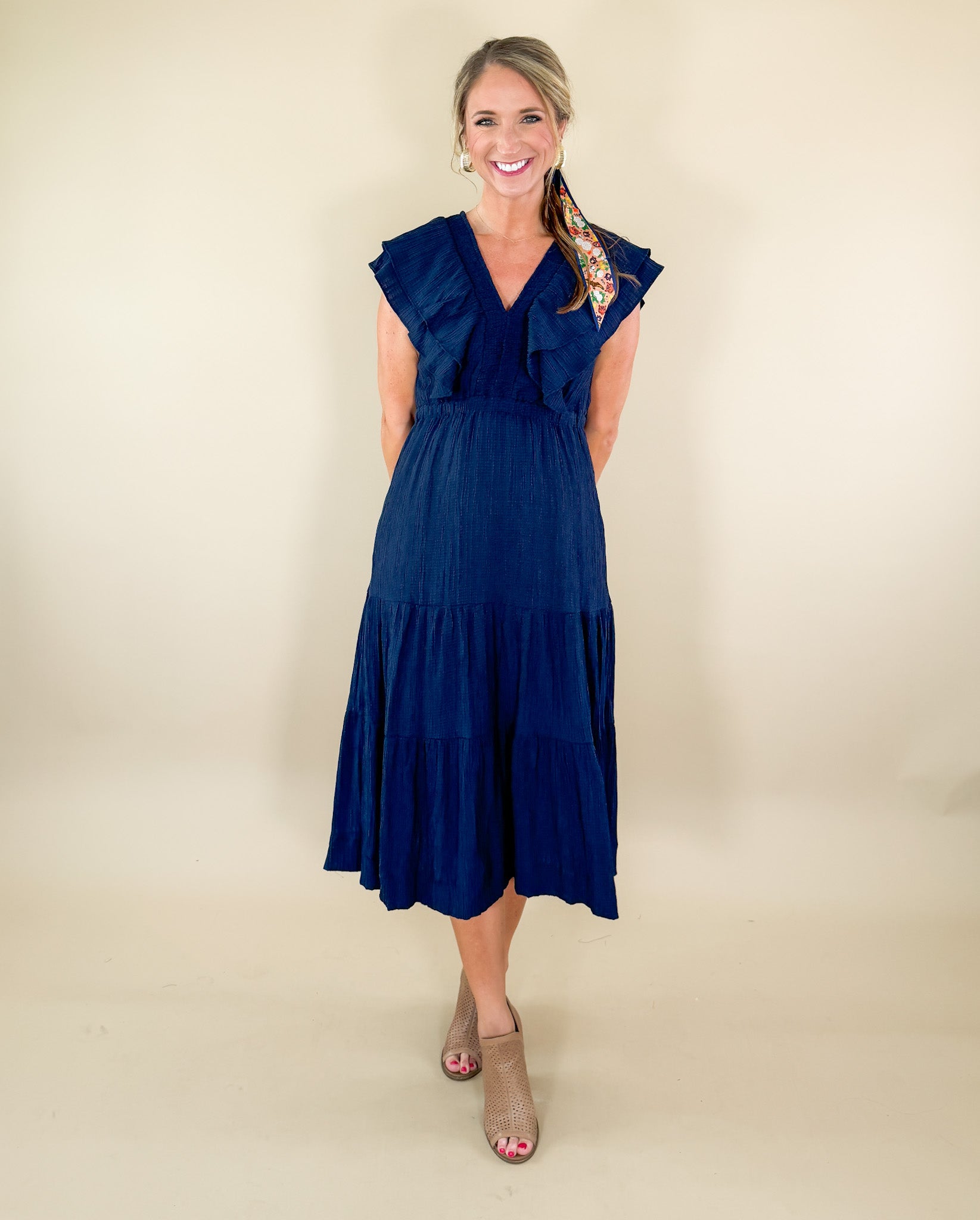 Cosmos_Textured_Navy_Maxi_Dress