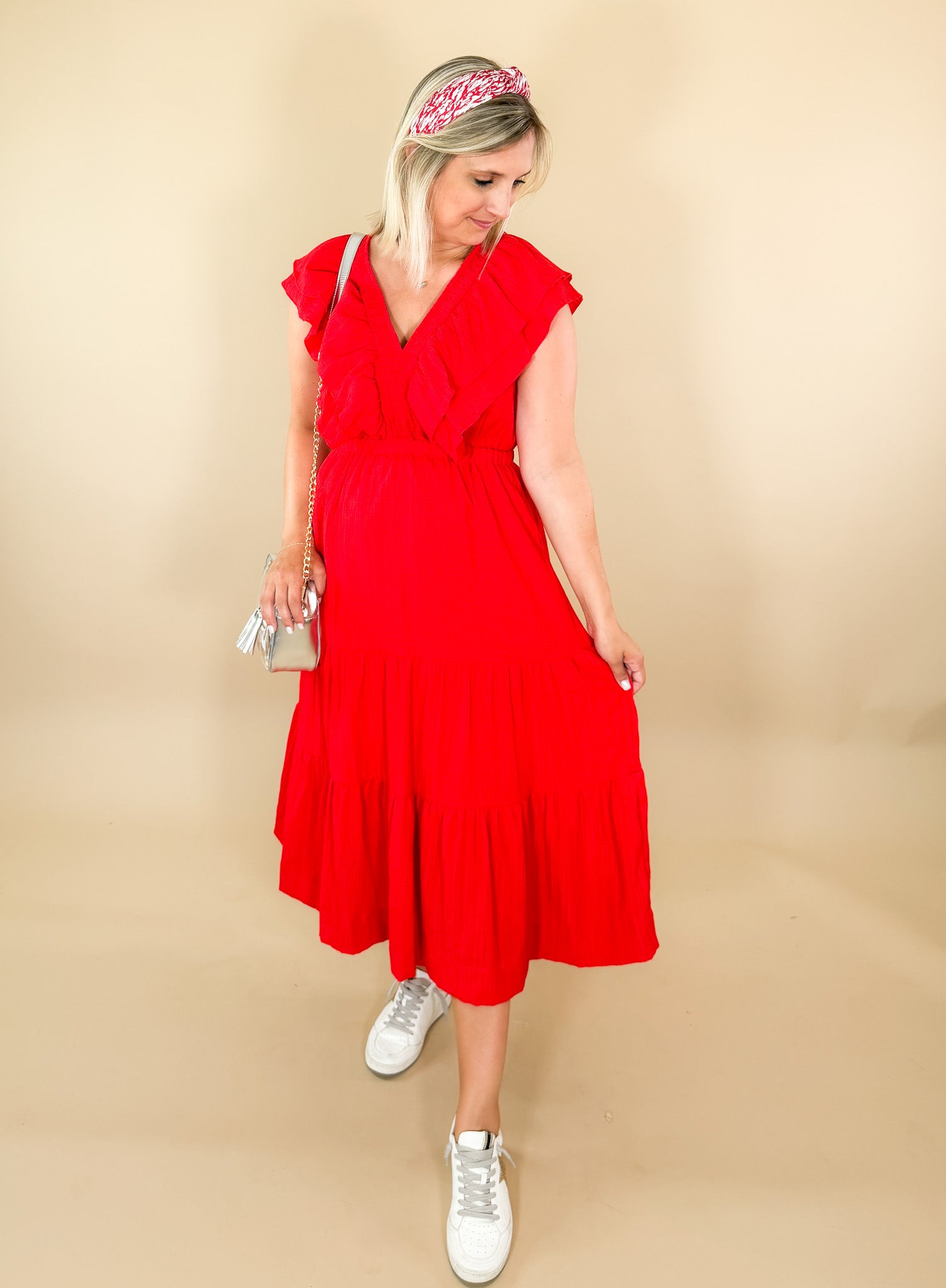 Cosmos_Textured_Red_Maxi_Dress