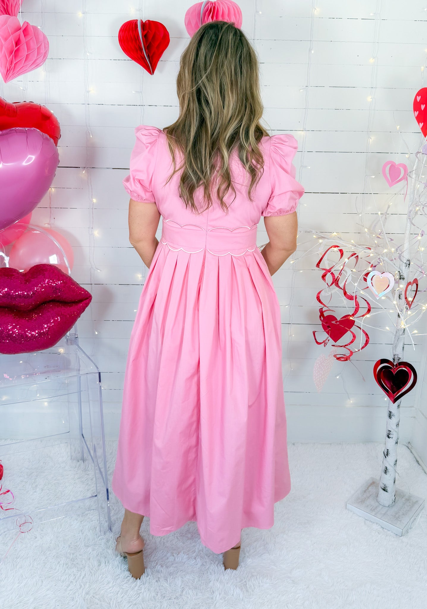 Courtney Pink Scalloped Maxi Dress TCEC