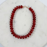 Cranberry  Marble Resin Beaded Necklace
