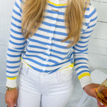 Crew Chambray + Sunshine Stripe Cardigan Staccato 