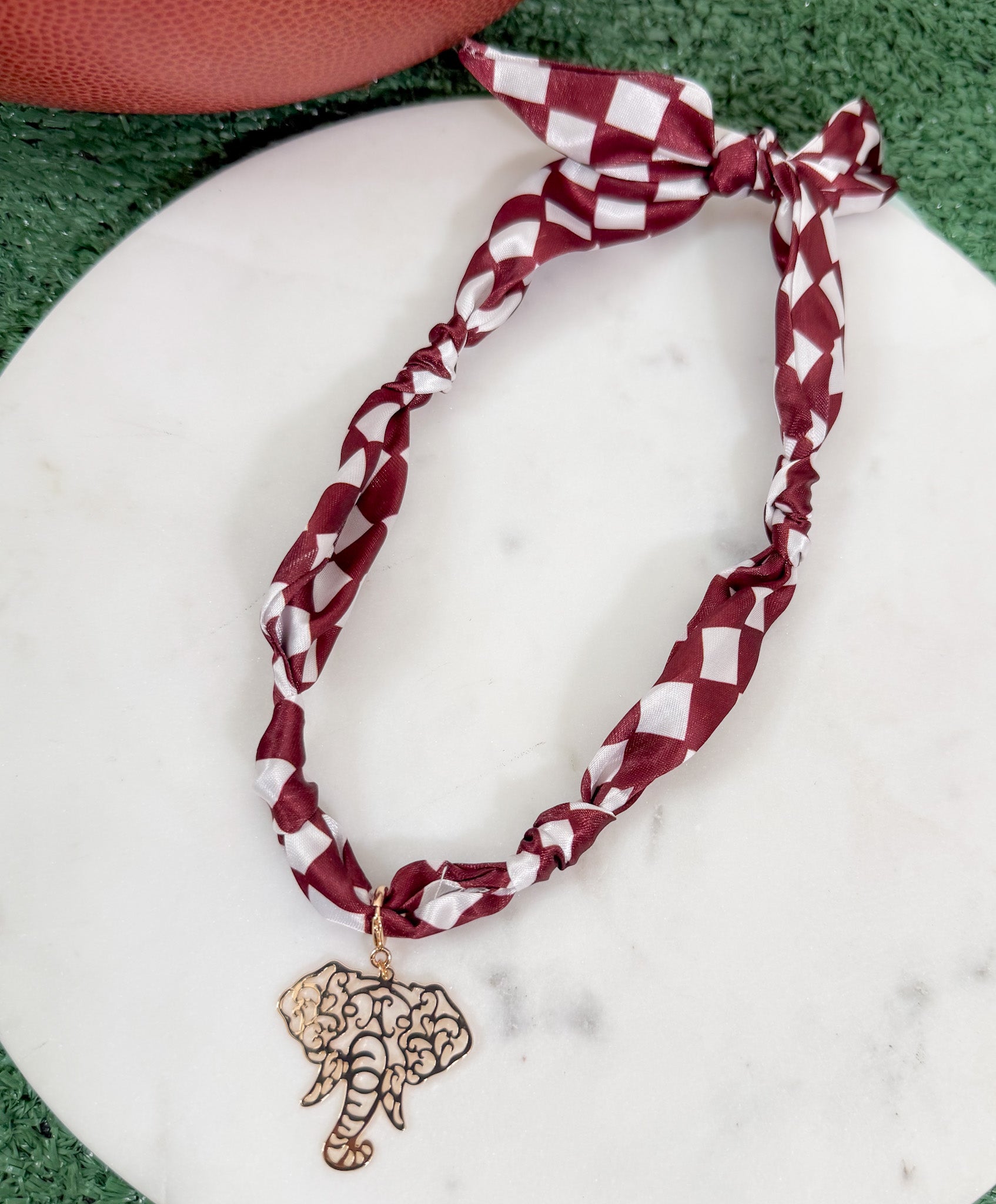 Crimson Tide Elephant Gameday Scarf Necklace