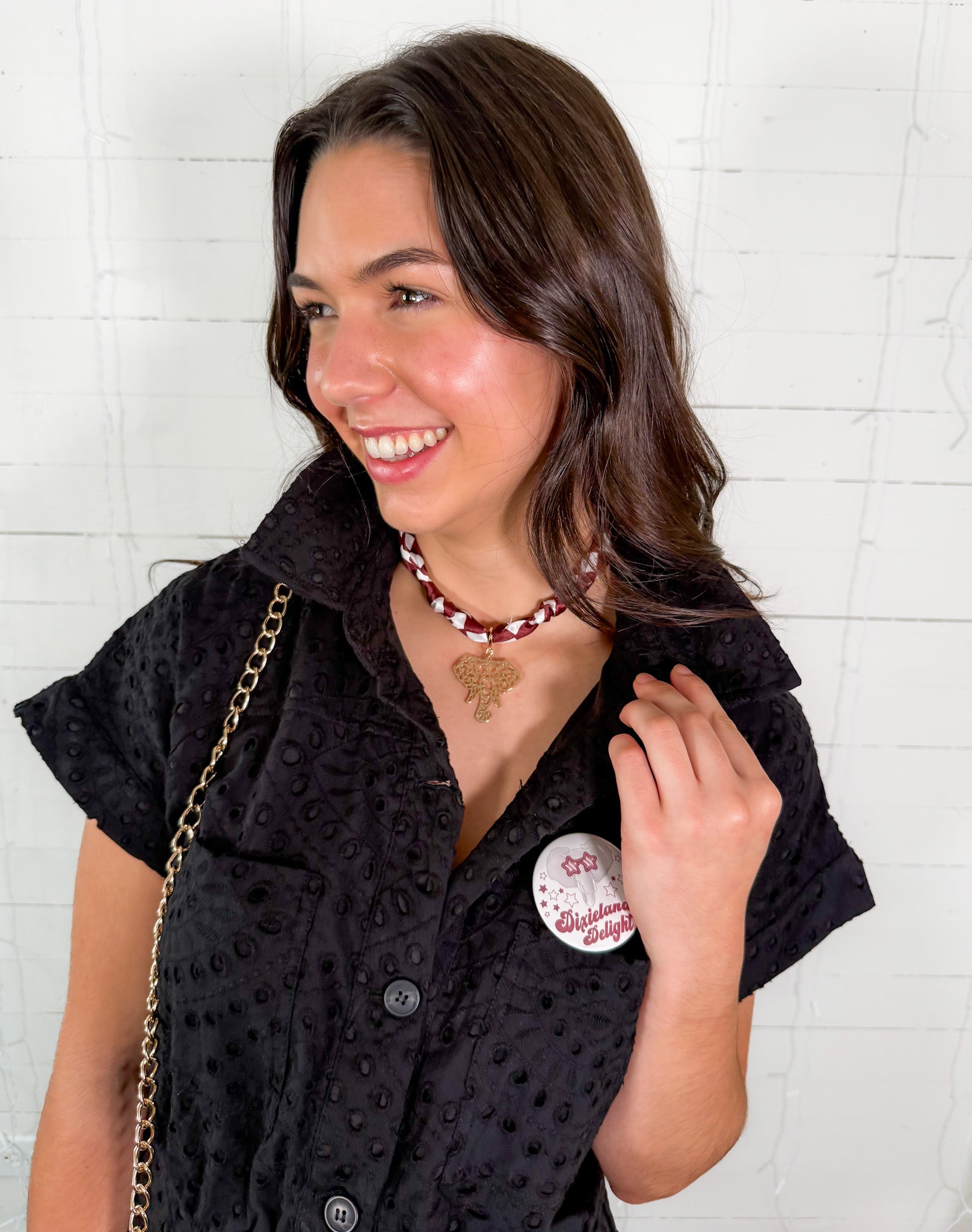 Crimson Tide Elephant Gameday Scarf Necklace
