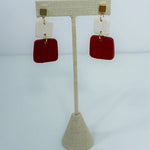 Crimson and White Gameday Earrings