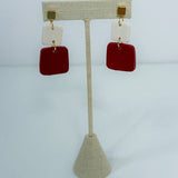 Crimson and White Gameday Earrings