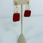 Crimson and White Gameday Earrings