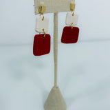 Crimson and White Gameday Earrings