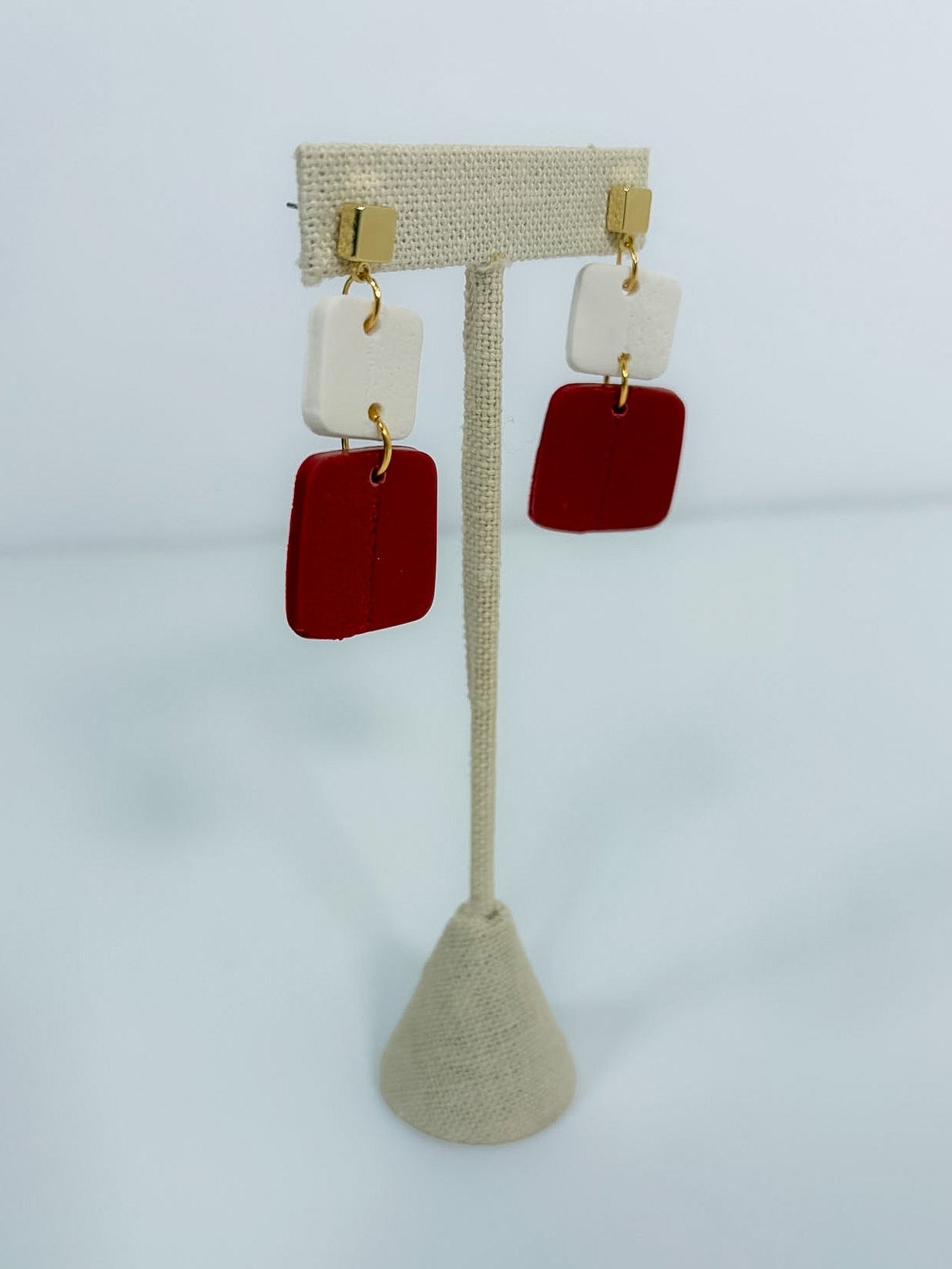Crimson and White Gameday Earrings