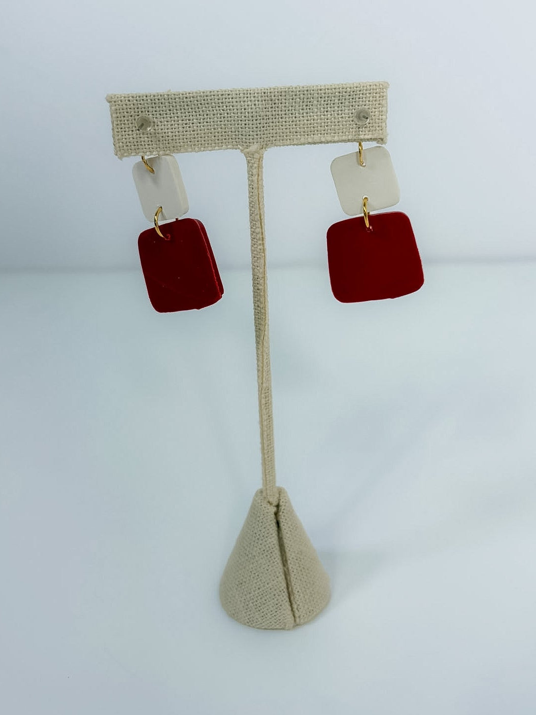 Crimson and White Gameday Earrings