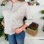 Cullen Heather Grey Boxy Henley Top BOBI 
