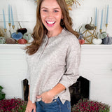 Cullen Heather Grey Boxy Henley Top BOBI 