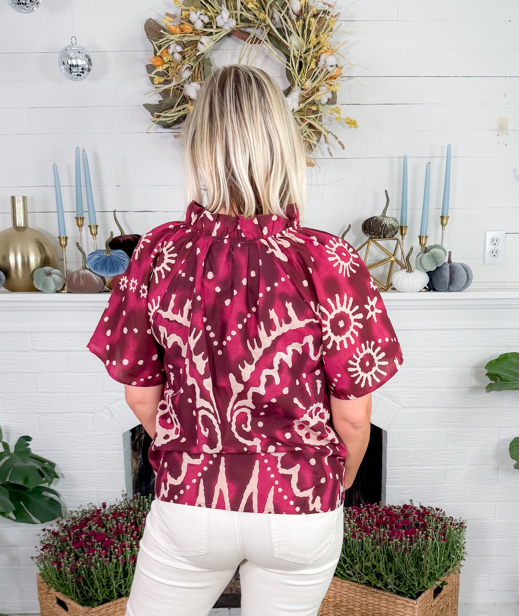 Cullen Plum Tassel Tie Top THML