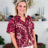 Cullen Plum Tassel Tie Top THML
