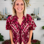 Cullen Plum Tassel Tie Top THML