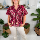 Cullen Plum Tassel Tie Top THML