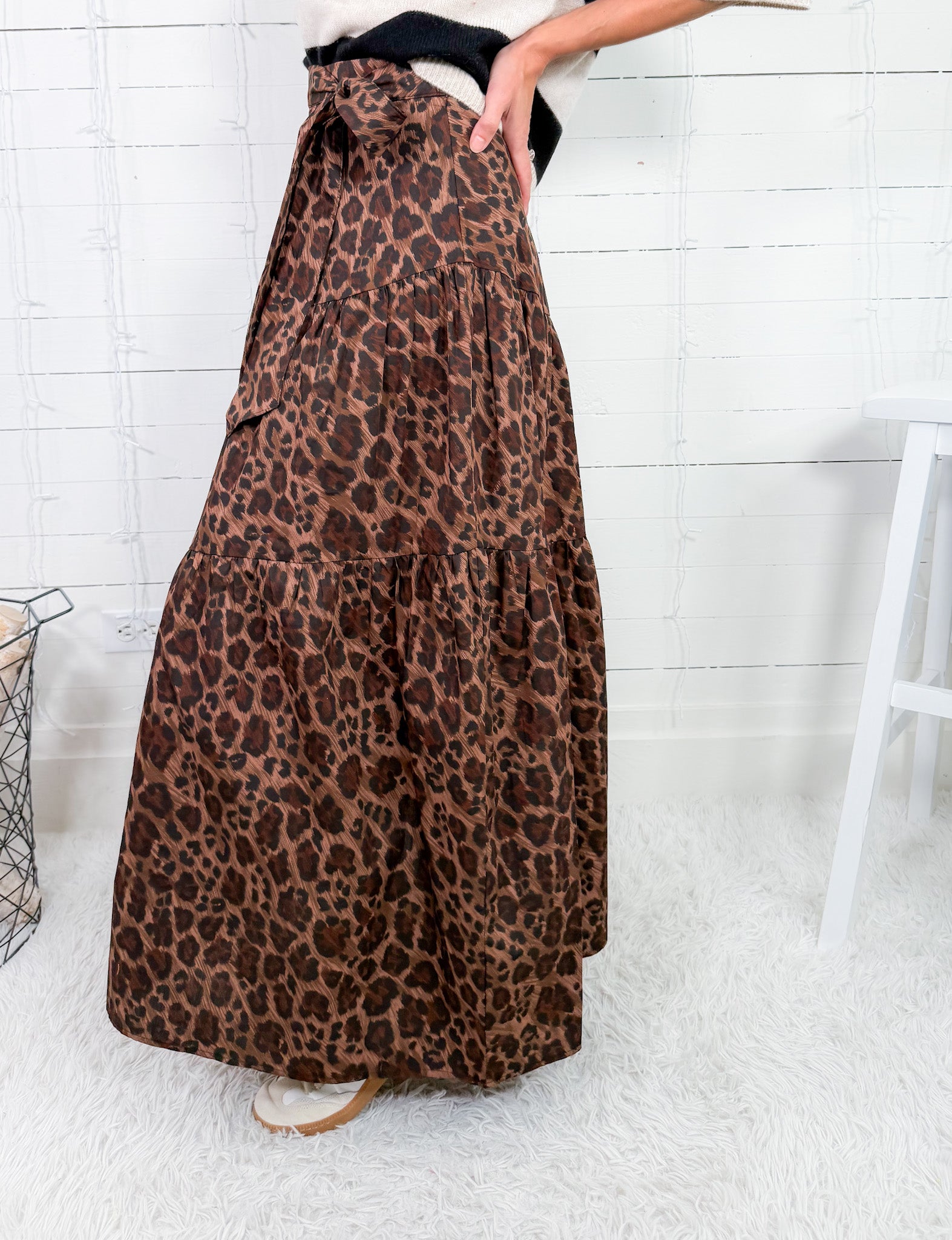 Cummings Leopard Tie Maxi Skirt Karlie