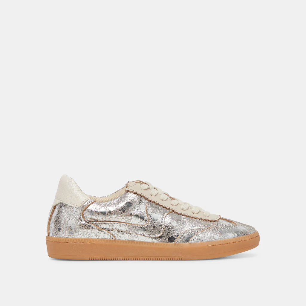 Notice Distressed Silver Sneakers