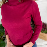 Daisy Dark Red Turtleneck Sweater Molly Bracken
