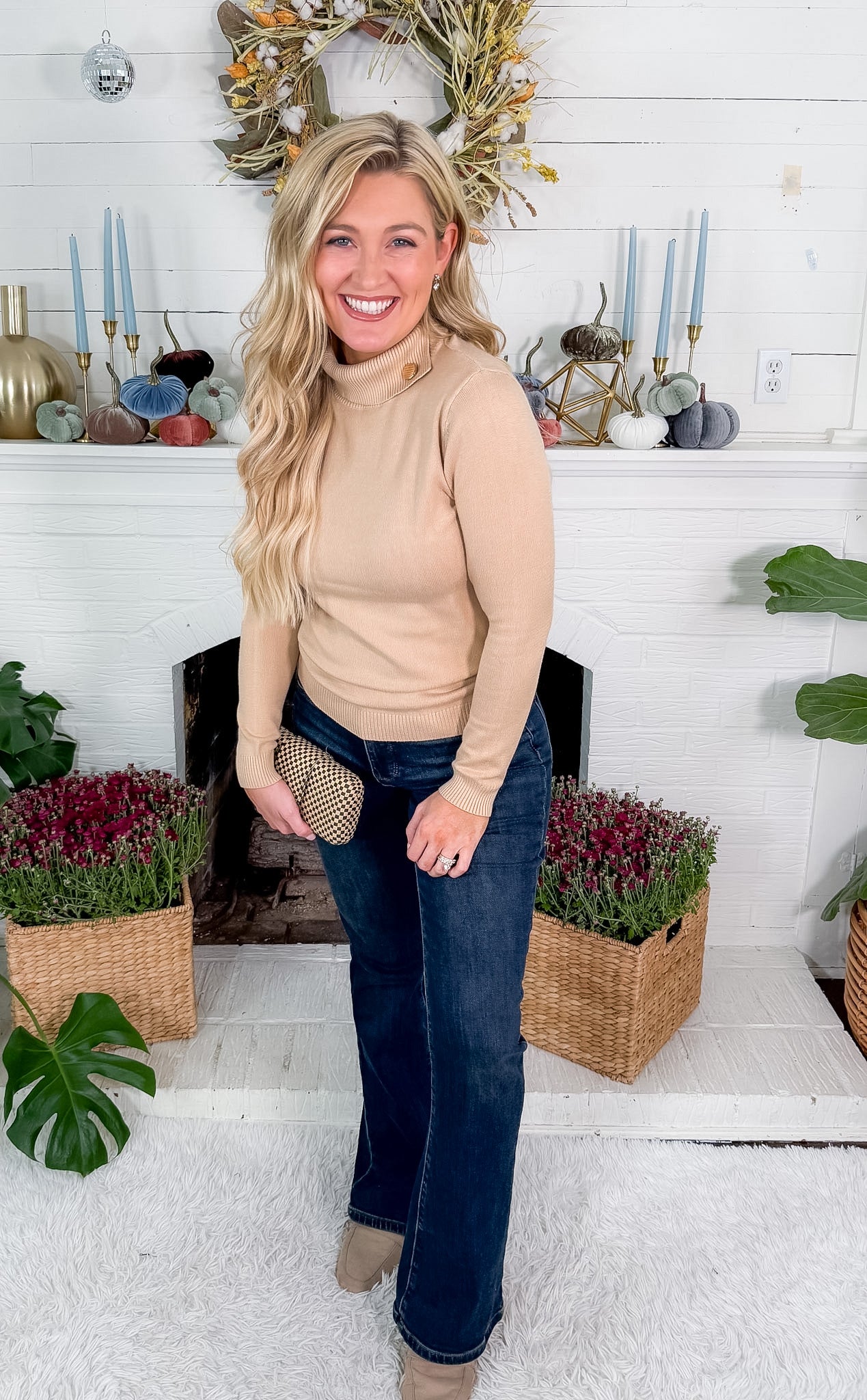 Daisy Latte Turtleneck Sweater Molly Bracken