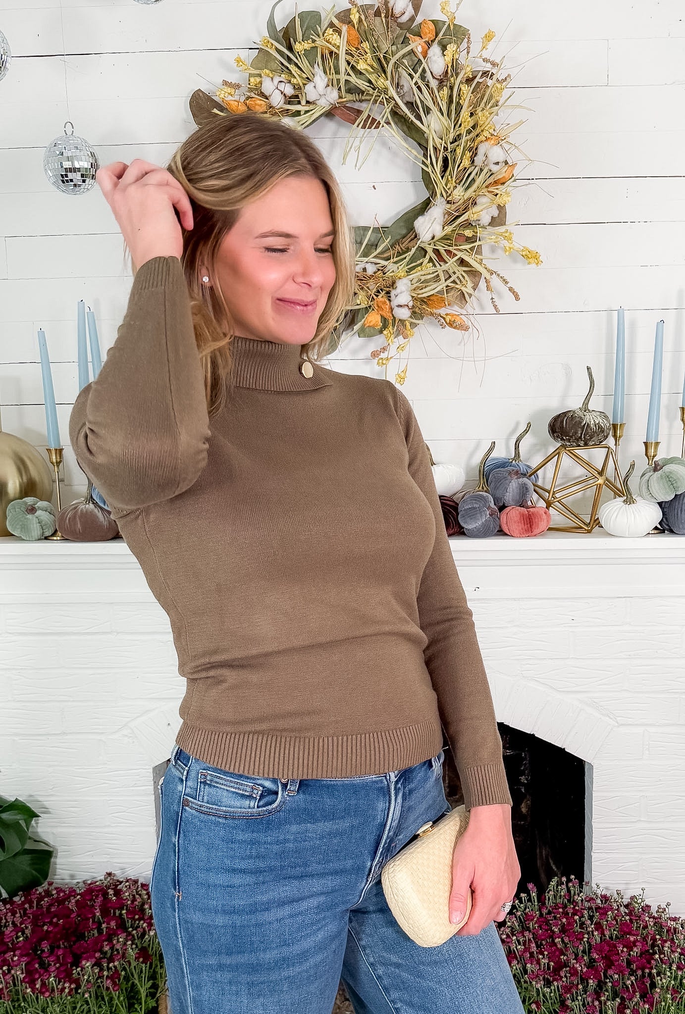 Daisy Olive Turtleneck Sweater Molly Bracken