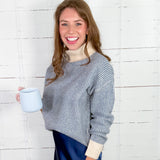 Dakota Blue Striped Turtleneck Sweater Staccato