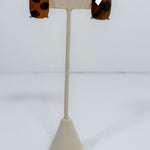 Dakota Tortoise Rectangle Stone Earring